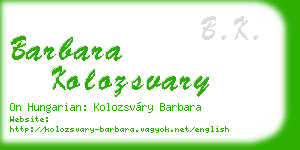 barbara kolozsvary business card